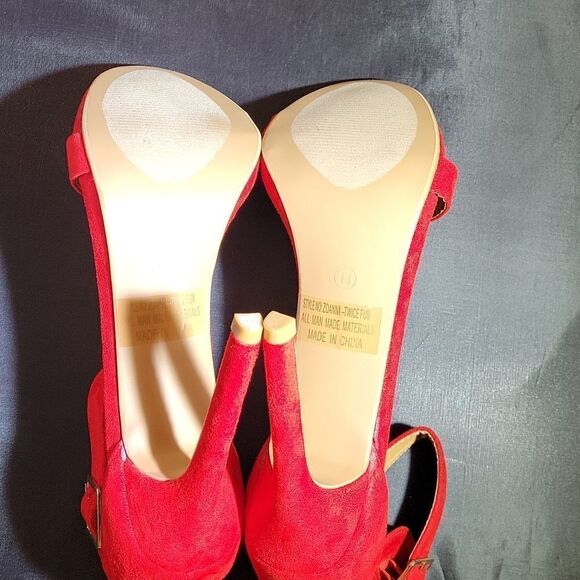 BRAND NEW SH ZOANNA-TWICE FUN SUEDE HIGH HEEL STILETTOS SANDAL WITH ANKLE STRAP - Picture 14 of 15